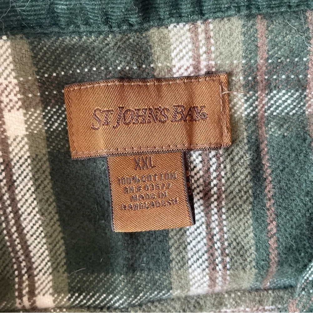 Saint Johns Bay heavy weight Green Plaid Men's flannel XXL
